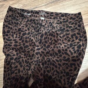 LOFT Animal Print Straight Leg Jeans